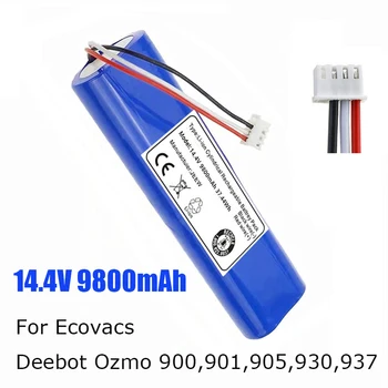 100% novi 14,4 v 9800 mah Baterija za Robota-Usisivača Ecovacs Deebot Ozmo 900, 901, 905, 930, 937