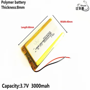 Dobra kvalitetna litarski energy baterija 3,7 V, 3000 mah 804066 Polimer li-ion / li-ion baterija za tablet PC, GPS, mp3, mp4