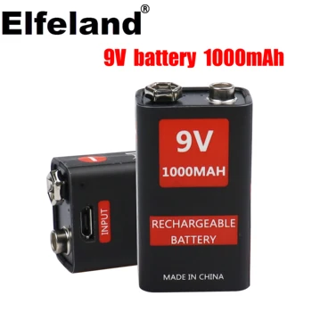 Litij-ionska baterija od 1000 mah, Micro USB, 9 Volti, 6F22, 9 U, za daljinsko upravljanje helikoptera, uzor, mikrofon, igračkama i tako Dalje