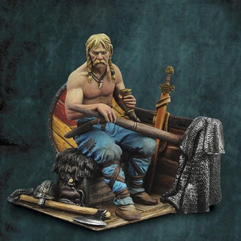 1/32 drevni čovjek ratnik sjedi s mačem Figurica od smole od manekenske setovi Minijaturni gk u nesastavljeni Pločom