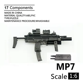 1:6 Skala MP7 mašinka Dvostruki Oblik Prikupljeni Plastični Model Zagonetke Vatrenog Oružja za 12-Inčni Vitičastih Vojnika