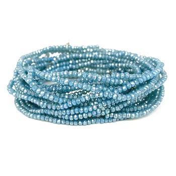 1 mm Svijetlo Plavo Staklo Okrugli Cut-Prekriven Kristalne Perle Slobodan Perle za Izradu Rukotvorina Nakita DIY Narukvica i Ogrlica