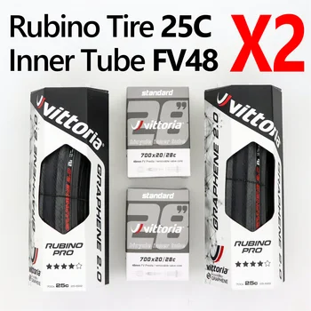 1 Par Sklopivi guma Vittoria Rubino Pro G2.0 Graphite Race 2.0 700x25C s 2 Slobodni unutarnje cijevi Cestovna guma