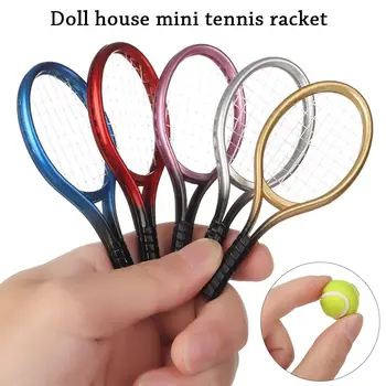 1 Set 1/6 1/12 Mali Sportski Teniska Model Vrtića Mini Lutka Reket Za Tenis Loptu Kuća Lutaka Pribor Za Dollhouse
