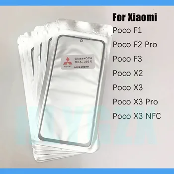 10 kom. TOP QC Za Xiaomi Poco F1 F2 Pro F3 X2 X3 Pro NFC LCD Zaslon Prednji Zaslon Osjetljiv na dodir Objektiv Vanjski Kristal S OSA Ploča Zamjena