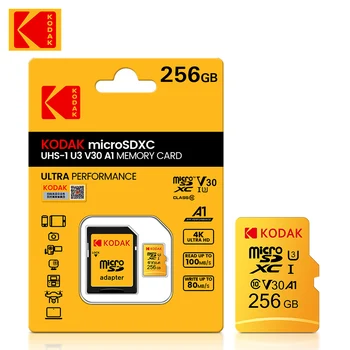 100% Originalni Kodak U3 micro sd kartica H2testw 256 GB SDXC class 10 Flash memorijska Kartica micro sd kartica sa SD adapterom Besplatna Dostava