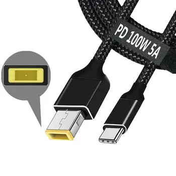 100 W USB kabel-C-USB s tankim trg vrhom, kabel za napajanje za punjač Type-C PD za prijenosno računalo Lenovo, 65 W, 90 W, Yoga 2 Pro 13, thinkpad, 1,8 m