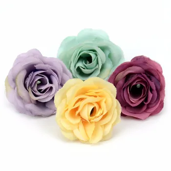 100pc 2,5 cm Mini Svilene Ruže Umjetni Cvijet Glave Za Ukrašavanje Svadbene Zurke Ručni Rad Vijenac Zanat Pribor Lažni Cvijeće