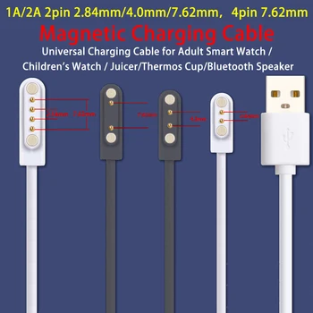 100pc 2pin 7,62 mm Magnet, Kabel za Punjenje za Pametne Sati Dječji Narukvica 2pin 2,84 mm 4 mm kabel za Punjenje Kabel 4pin 7,62 mm Kabel za Prijenos Podataka