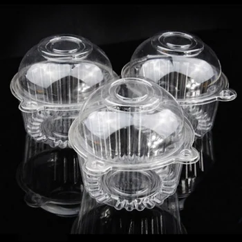 100pc Prozirni Plastični Single Torbica Za Tortu Za Cupcakes, Kutija Za Muffins, nosač Za Dome