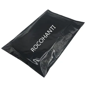 100x Običaj Tiskani Plastične poštanske torbe za nošenje vrećica Sjajne crne boje Poly Mailer Poklon pakiranje paketa s vlastitim logotipom