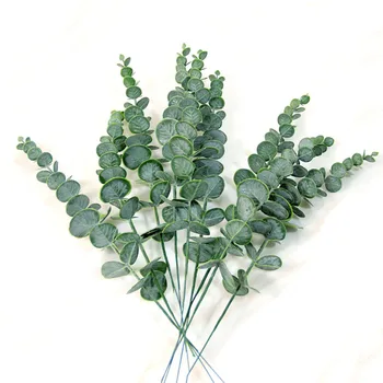10шт Plastični Listovi Eukaliptusa Lažni Biljke Cvjetni Materijal za Vjenčanje Zid Cvijet Ukras Kuće i Zelenilo Lišća Biljke Dekor