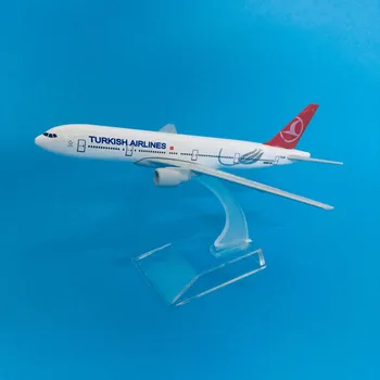 16 cm model aviona model zrakoplova Turkish Airlines Boeing 777 model aviona baci pod pritiskom metalni avioni model 1:400 Avion igračka na poklon