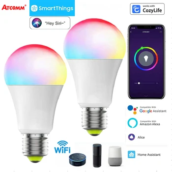 1800lm WiFi Pametna Žarulja 15 W Ampul E27 LED Žarulja RGB 110-220 U Alexa Yandex Alice Google Home Glasovno Upravljanje Siri Lampa