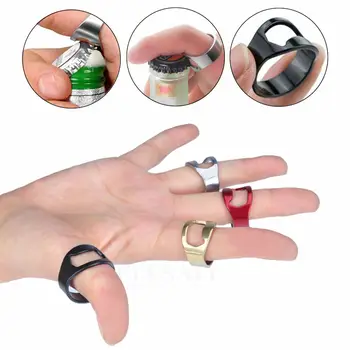 1pc Prijenosni Višenamjenski Taktički Prst Prsten Otvarač Za Boce Od Nehrđajućeg Čelika Čarobni Prsten Za Vanjsku EDC Alat za Poklon