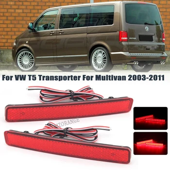 2 KOM. Led Svjetiljka Stražnjeg Branika Za VW T5 Transporter Za Multivan 2003-2011 Stražnji Kočioni Signal maglenka Crna, Crvena Pribor