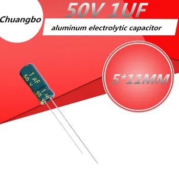 20 kom./lot Visoke kvalitete 50V1 uf 50 1 μf 5*11 mm low ESR/impedancija высокочастотный aluminijski elektrolitski kondenzator 50 1 μf 5*11 mm