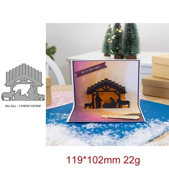 2021 Božićno Pisanica Kuća 3D BOŽIĆNA SCENA Metalnih Reznih Marke Diy Oblika Za Scrapbooking Proizvodnju Papira, Bušeni Obrt