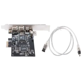 2021 Novi PCI-e 1X IEEE 1394A 4 porta (3 + 1) Firewire Adapter za Kartice 6-4-pinski Kabel Za Stolna RAČUNALA
