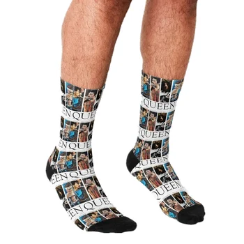 2021 Zabavne Muške čarape s Freddie Mercury, Zabavne Muške Čarape s po cijeloj površini u stilu rock, hip-hop, Sretne Čarape za Dječake, ulični stil, Lude Čarape za muškarce