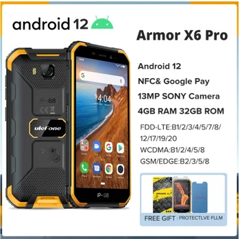 2022 Globalna verzija Ulefone Armor X6 Pro IP68 Vodootporan Smartphone Android 12 NFC Mobilni telefon 4 GB + 32 GB 4000 mah 13 MP Mobilni telefon