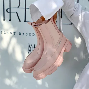 2022 Jesenski Modni Ženske cipele; Ženske Čizme od спилка; ženske cipele na masivnim petu s Okruglim vrhom; cipele na Platformu; Design Branded Ženske cipele