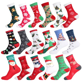 2022 Kreativni Ženski Božić Čarape Pamučne Čarape Zabavno Stablo Pahuljica Los Snijeg Pamučnim Cijev Posada Sretan Čarapa Dečje Nove Godine
