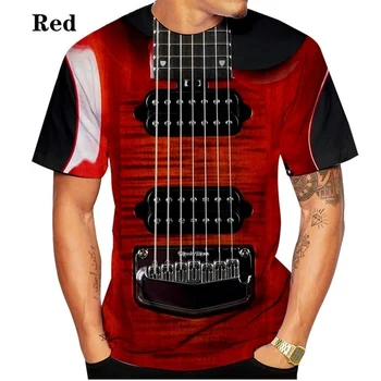 2022 Moda Majica Unisex Zabavna Gitara 3D t-Shirt s po cijeloj površini Muška Ženska Majica sa Kratkim Rukavima XS-5XL
