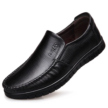 2022 Nova Muške cipele od prave kože, Branded Casual Cipele Za Oca, Đonovi Crne Muške Cipele od Kože Kravlja koža srednje dobi