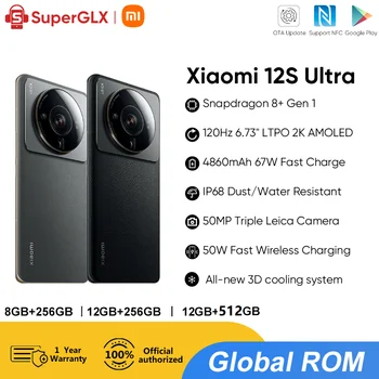 2022 Originalni Xiaomi smartphone 12S Ultra 5G Snapdragon 8 + Gen 1 Восьмиядерный 50MP objektiv Leica 120 Hz WQHD + Zaslon 67 W Brzi punjač