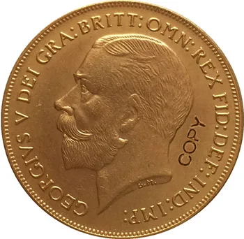 24 - Каратная позолоченная 1911 velika Britanija 2 Funte (gbp),- kopiju kovanica George V