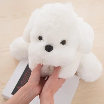 25 cm Slatka Bijela Bichon Frise Soft Pas Okusom Pliš Igračku Simulacija Kućni Ljubimac Fluffy Puppy Lutka Rođendan Dječji Dar