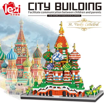 4872 kom. + Rusija Poznata Arhitektura bazilijeve Gradivni Blokovi 3D Model Mikro Dijamant Cigle Igračke Za Zbirke
