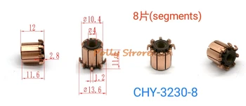 5 kom. 4*10.4*12 (11,6) mm, 8 zuba s bakrenim kukom tipa Kolektora motora CHY-3230-8