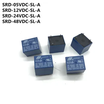 5 kom. Tip pcb Elektromagnetska špula Relej napajanje SRD-05VDC-SL-A SRD-12VDC-SL-A SRD-24VDC-SL-A SRD-48VDC-SL-A 10A 250VAC 4PIN T73