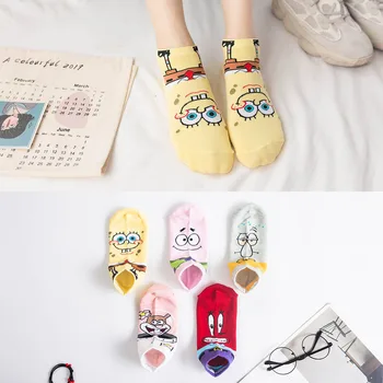 5 Parova ljetne čarape, Crtani kreativne ženske Pamučne čarape, japanski i korejski čarape s анимационным uzorkom, Нескользящие Čarape s po cijeloj površini