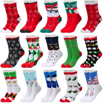 5 parova Muške/Ženske Pamučne Božićne Čarape s Likovima iz Crtića, Slatka Djed Mraz, Los, Snijeg, Smiješno Čarapa, Sretna Zima, Božić Čarape, Božićni Poklon