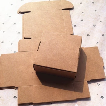 6PCS 7,5X7,5x3 cm Najjeftiniji poklon pakiranje od kraft papira, kartonskih kutija, mala prirodna kutija za sapun ručne izrade od kraft papira, kutija od kraft papira