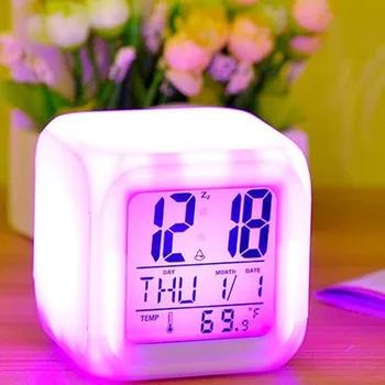 7 LED Promjena Boje Digitalni Svjetlosni Alarm Termometar Promjena Boje Elektronski Sat Za Dječje Spavaće sobe Nova