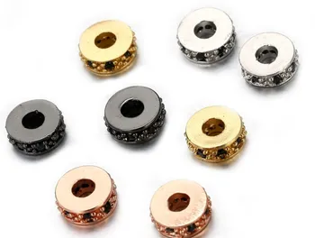 7 mm odstojnik micro pave cz kubni cirkonij razuporne perle, metalni Kristalna narukvica i ogrlica DIY izrada srebrna pozlaćena dcg53