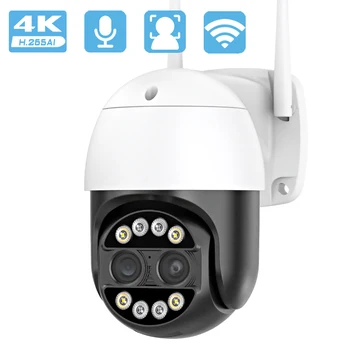 8MP WiFi Skladište 4K dva Objektiva 8X Digitalni Zoom i PTZ IP Kamera je Otkrivanje Osoba Audio video Nadzor Kamera CCTV Kamera Sigurnost