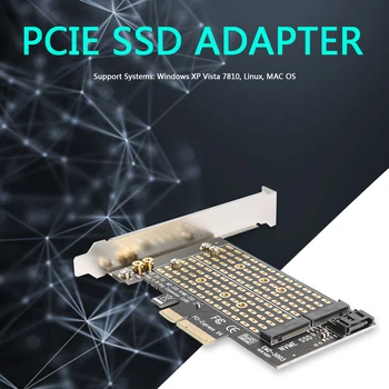 Adapter M + B Ključ NGFF SSD na PCI-E M. 2 NVME na PCIE 3,0x4 SATA za kartice za Proširenje Pribor za Kućanstvo Računala