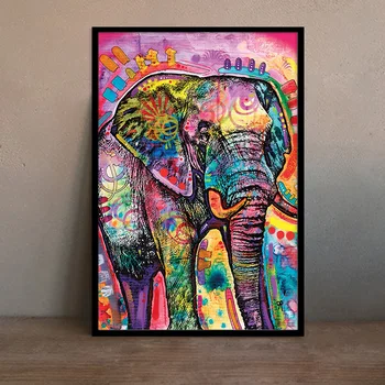 Afrička Boji Plakat s Divljim Životinjama i printevima, Slon, Lav, Prelijeva Lovac, Slika Na Platnu, Slikovni Ukras za Dom u Spavaću sobu
