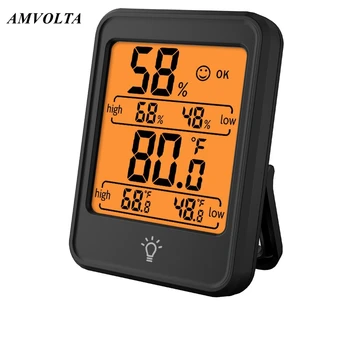 Amvolta Novi Digitalni Termometar Hygrometer Svjetla meteorološke stanice Temperatura Mjerač Vlage za Dječje Sobe