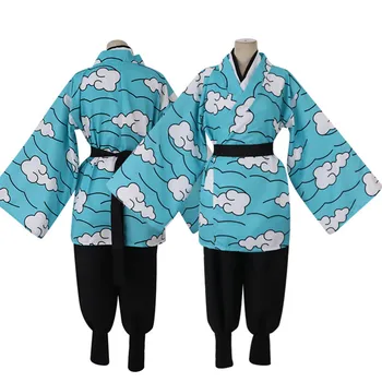 Anime demon slayer kimetsu no yaiba kamado tanjirou урокодаки саконджи cosplay odijelo plavo nebo kimono uniforma je mladost odijelo