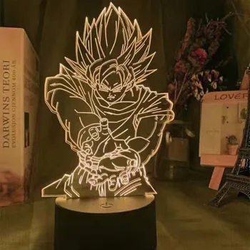 Anime Dragon Ball noćno svjetlo Majmun Kralj Goku figurica Led noćno svjetlo Super Сайян 3d Lampa Ukras Za Rođendan Božić Darove