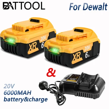 Baterija Za Dewalt 20 Baterija DCB200 6000 mah Litij Baterije, Akumulatori Za Dewalt 18 U Dcb184 Dcb200 Dcb182 električnih alata
