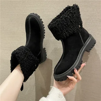 BCEBYL/ Nove jesensko-zimske modne zimske čizme; velike baršun kratke čizme; svakodnevne pamučne cipele; cipele; ženske cipele veličine