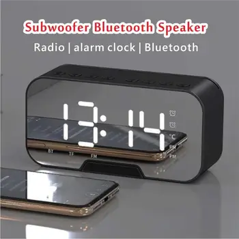 Bežični Subwoofer Bluetooth Zvučnik Tf Play Led Alarm Digitalni Društvene Društvene Sat S Termometrom FM Radio, Glazbeni Player