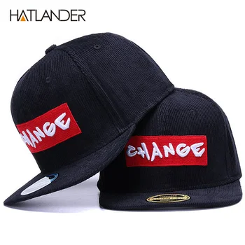 Brand HATLANDER, crna вельветовая kapu, originalni kape, muška kapu s vezom, sportsku kapu s ravnim poljima, hip-hop šešir